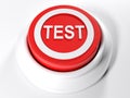TEST red circular push button - 3D rendering Royalty Free Stock Photo