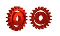 Red Circular saw blade icon isolated on transparent background. Saw wheel.