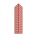 Red city building line sticker image