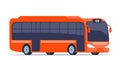 Red City bus. Passenger transport side view. Public transport. Modern touristic bus. Vector illustration