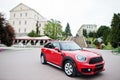 Red city car. Small car for cities