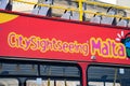 Red City Sightseeing Malta bus. Royalty Free Stock Photo