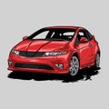 Red Civic FN2 Type R Royalty Free Stock Photo