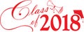 Red Class of 2018 with Cap and Diploma Royalty Free Stock Photo