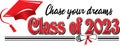 Red Class of 2023 Chase your dreams  Banner Royalty Free Stock Photo