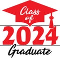 red class of 2024 grad Royalty Free Stock Photo