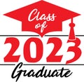 Red and Black Class of 2023 Graduate Stacked Graphic