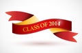 Red class of 2014 ribbon banner illustration