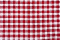 Red classic checkered tablecloth , background with copy space Royalty Free Stock Photo