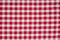 Red classic checkered tablecloth , background with copy space Royalty Free Stock Photo