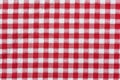 Red classic checkered tablecloth , background with copy space Royalty Free Stock Photo