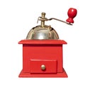 Red classic coffee grinder isolated Royalty Free Stock Photo