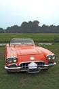 Red classic corvette Royalty Free Stock Photo