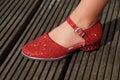 Red classic dancing shoes