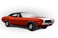 Red classic muscle car Royalty Free Stock Photo