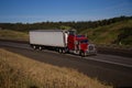 Red Classic Semi-Truck / White Trailer