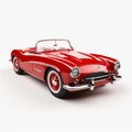 Red Classic Sports Car On White Background - 3d Vray Tracing Design Royalty Free Stock Photo