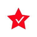 Red classic star icon with verges. vector illustration