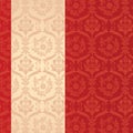 Red Classical Damask Vertical Banner