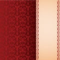 Red classical oriental floral vertical banner