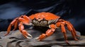 Red clawed crab that lives in the mountains. AI Generative Royalty Free Stock Photo