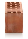 Red clay bricks on white background