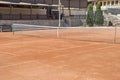 Red clay tennis court