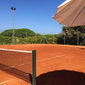 Red clay tennis court Royalty Free Stock Photo