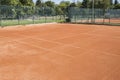 Red clay tennis court