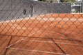 Red clay tennis court surface Royalty Free Stock Photo