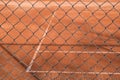 Red clay tennis court surface Royalty Free Stock Photo