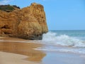 Red cliffs at a beautiful Algarve beach in Portugal Royalty Free Stock Photo