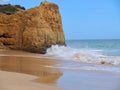 Red cliffs at a beautiful Algarve beach in Portugal Royalty Free Stock Photo