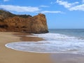 Red cliffs at a beautiful Algarve beach in Portugal Royalty Free Stock Photo