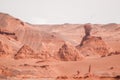 Red cliffs of Khermen Tsav canyon. Gobi deser