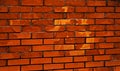 Red clinker brick wall .