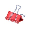 Red clip stationery watercolor Royalty Free Stock Photo