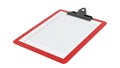 Red clipboard with notepad Royalty Free Stock Photo