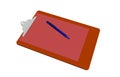 Red clipboard with pen Royalty Free Stock Photo