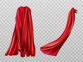 Red cloaks set. Silk flattering capes design. Royalty Free Stock Photo