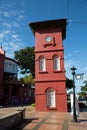 Red Clock Tower in Malacca Royalty Free Stock Photo