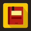 Red closed book icon in flat style Royalty Free Stock Photo