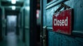 a red Closed sign hanging on an old door Royalty Free Stock Photo