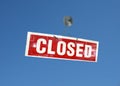 Red closed sign over blue sky Royalty Free Stock Photo