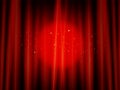 Red closed theater curtain