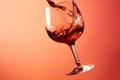 red closeup gradient wine drink alcohol glass liqueur background party liquid. Generative AI.