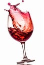 liquid red closeup wine party drink background glass alcohol crystal gradient. Generative AI.
