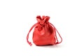 Red cloth bag isolated on white background Royalty Free Stock Photo