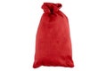 Red cloth christmas sack on isolated background Royalty Free Stock Photo