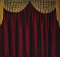 Red clothes curtain decorated as background